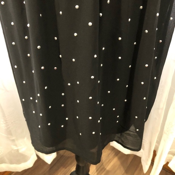 🎄Black collection  v neck beaded design dress SZ M - Picture 2 of 14
